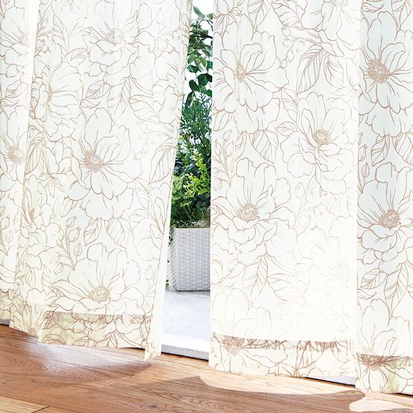 「おしゃれな柄の多機能レースカーテン（レースカーテン）」｜フラワー