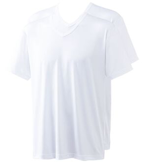 「＜ピップエレキバン&times;コムルヴァン・オム＞コリに効く！着るピップエレキバン（肌着・インナーウェア）」｜ホワイト(半袖V首)