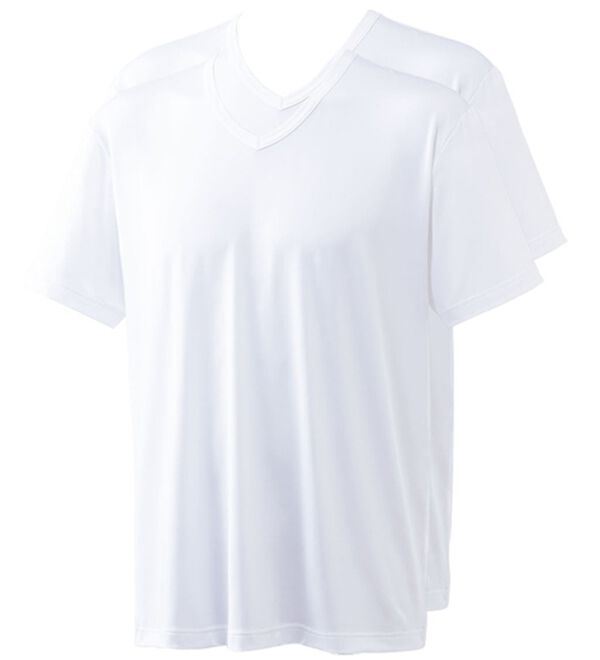 「＜ピップエレキバン&times;コムルヴァン・オム＞コリに効く！着るピップエレキバン（肌着・インナーウェア）」｜ホワイト(半袖V首)