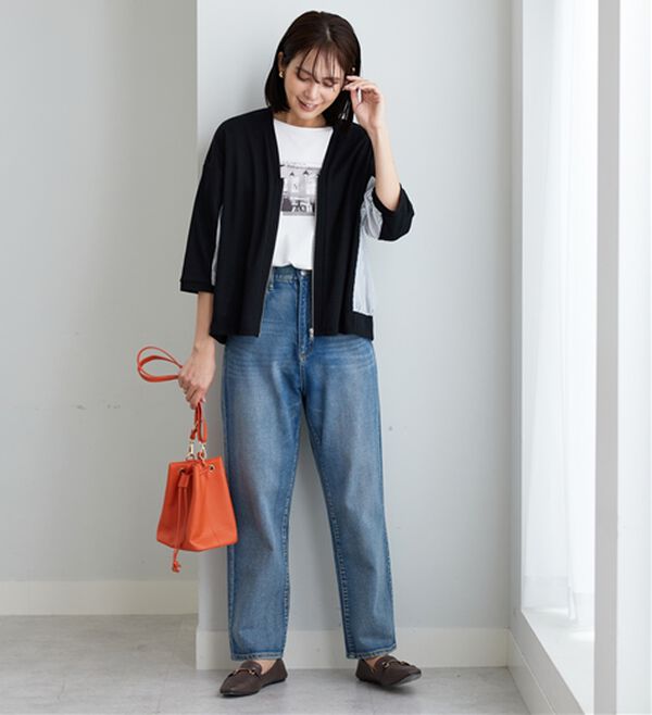 BELLUNA（ベルーナ）の「ストライプ切替ジッパーカーディガン（その他カーディガン）」｜詳細画像