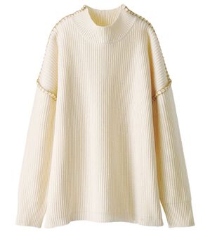 BELLUNA（ベルーナ）の「ゆるっと着映えるハンドステッチセーター（ニット・セーター）」｜アイボリー