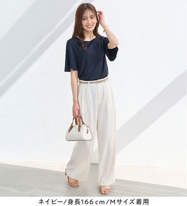 alotta（アロッタ）の「【4つの機能付】ひんやりチューリップ袖ブラウスTシャツ（カットソー）」｜詳細画像