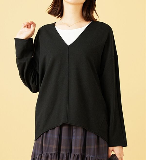 BELLUNA（ベルーナ）の「キレイ見えVネックプルオーバー（カットソー）」｜詳細画像