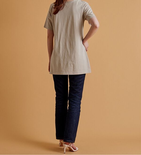 BELLUNA（ベルーナ）の「ひんやリッチコットン大人のプリントロング丈Ｔシャツ（カットソー）」｜詳細画像