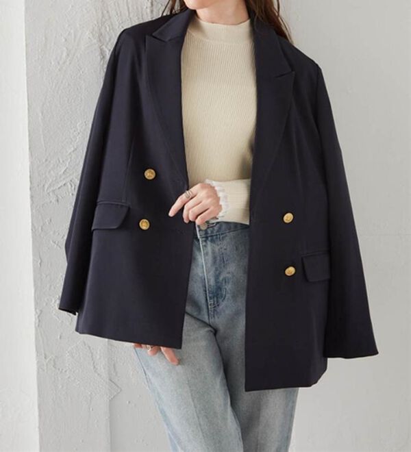 RANAN（ラナン）の「洗える！ゴールド調ボタンWテーラードジャケット（テーラードジャケット）」｜詳細画像