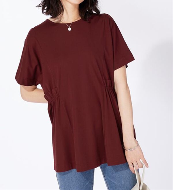 BELLUNA（ベルーナ）の「サイドギャザー使い細見えチュニック（チュニック）」｜詳細画像