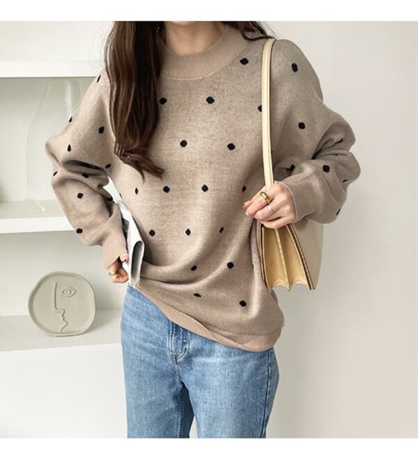 GeeRA（ジーラ）の「ドット柄ニットプルオーバー（ニット・セーター）」｜詳細画像