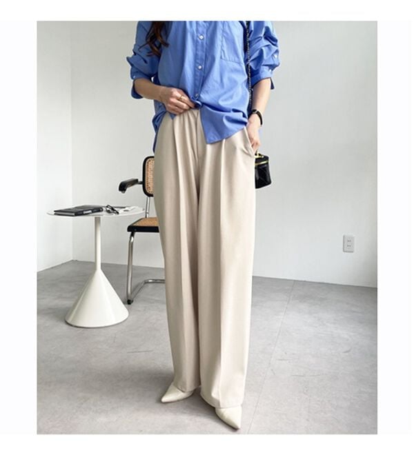GeeRA（ジーラ）の「美脚魅せタックワイドスラックスパンツ（ワイドパンツ・ガウチョ）」｜詳細画像