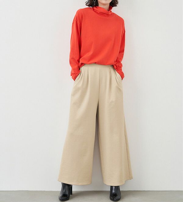 RANAN（ラナン）の「柔らかあったか！裏起毛ロングフレアガウチョパンツ（フルレングスパンツ）」｜詳細画像