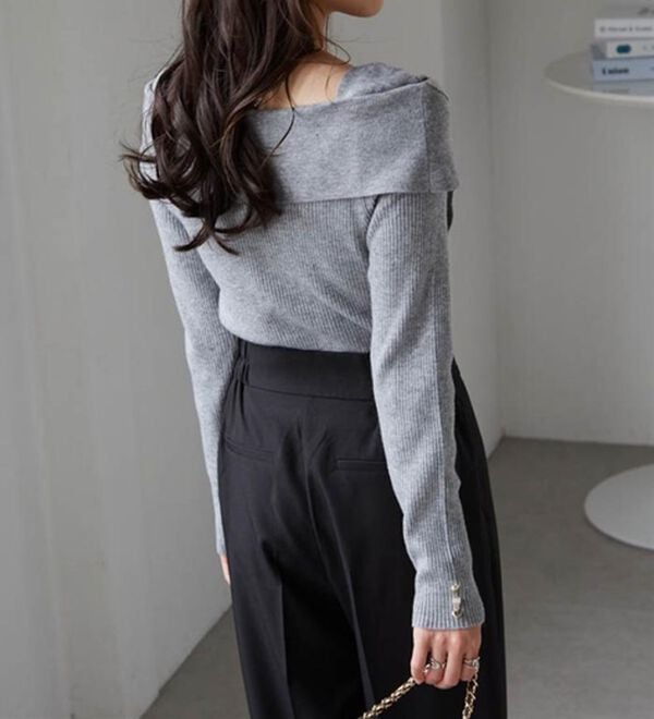 RANAN（ラナン）の「アシメオフショルリブニット（ニット・セーター）」｜詳細画像