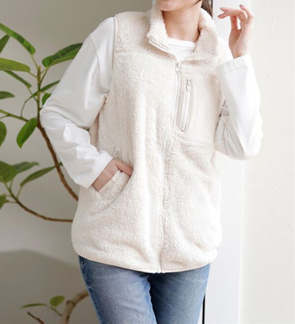 「ふわふわフリースベスト（パジャマ・ルームウェア）」｜詳細画像