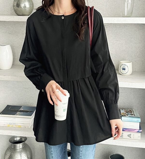 GeeRA（ジーラ）の「羽織にもなる！ペプラムシャツチュニック（チュニック）」｜詳細画像