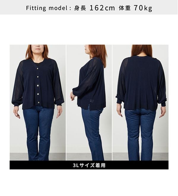 BELLUNA（ベルーナ）の「【快適Ｌａｂ．】シャリ冷！洗える多機能ニットカーディガン（ニットカーディガン）」｜詳細画像