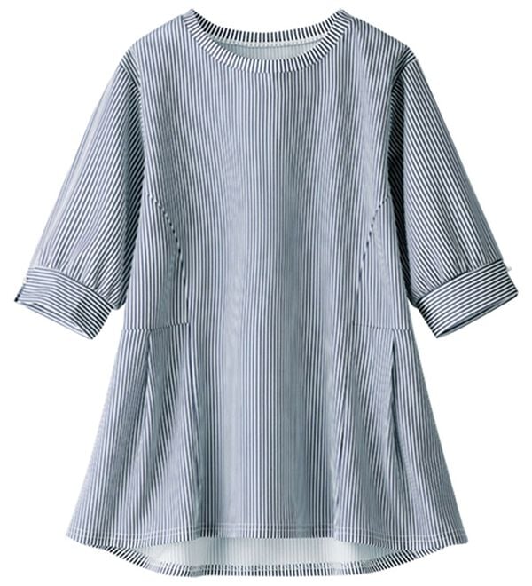 BELLUNA（ベルーナ）の「ジョーゼット素材タック使いＴブラウス（ブラウス）」｜詳細画像