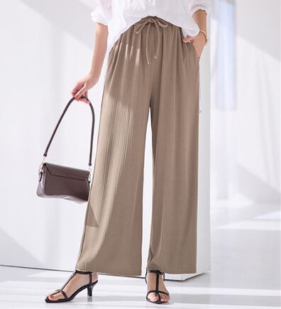 alotta（アロッタ）の「【選べる丈】のびのびストレッチリブワイドパンツ（クロップドパンツ）」