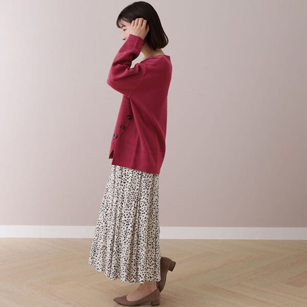 BELLUNA（ベルーナ）の「ミラノリブサイドボタン使いプルオーバー（ニット・セーター）」｜詳細画像