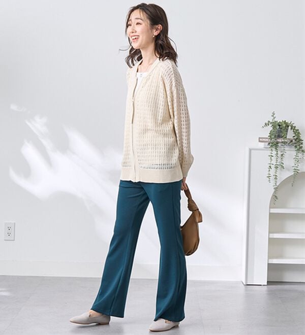 BELLUNA（ベルーナ）の「シュッと体型カバー！ジャストフィットフレアーパンツ（フルレングスパンツ）」｜詳細画像