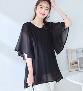 alotta（アロッタ）の「【接触冷感】インナー付き上品ドレープチュニック（チュニック）」