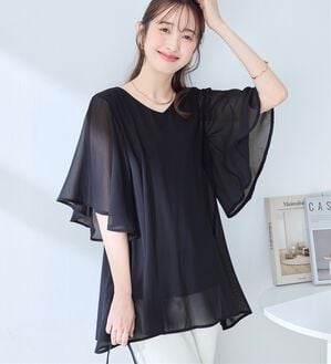 alotta（アロッタ）の「【接触冷感】インナー付き上品ドレープチュニック（チュニック）」｜詳細画像