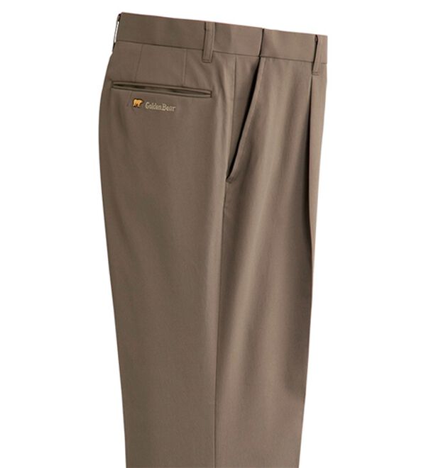 「＜ゴールデンベア＞軽やか綿タッチスラックス（メンズスラックス）」｜ブラウン