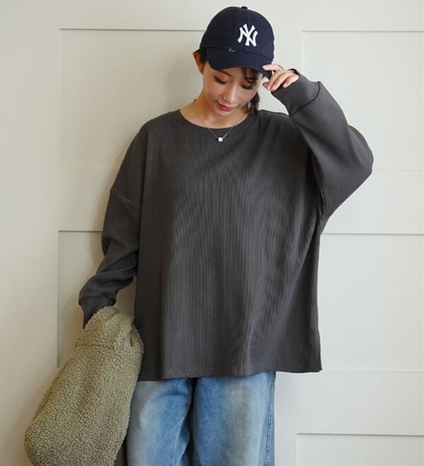 A HAPPY MARILYN（アハッピーマリリン）の「【Ｌ～８Ｌ】綿１００％！楽にのびるゆったりプルオーバー（Tシャツ）」｜詳細画像