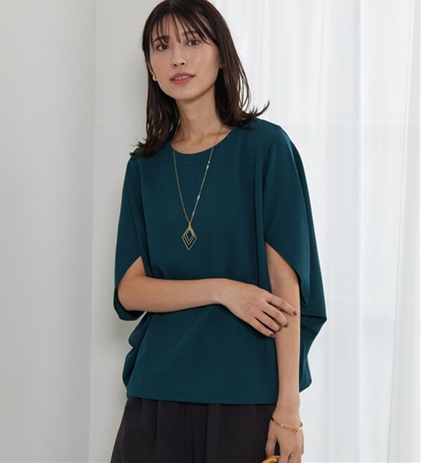 BELLUNA（ベルーナ）の「体型カバー！ポンチョプルオーバー（カットソー）」｜詳細画像