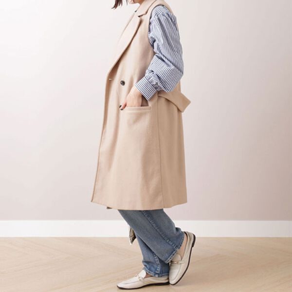 BELLUNA（ベルーナ）の「ウール調素材ロングジレ（ジレ）」｜詳細画像