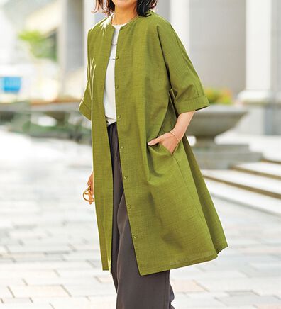 BELLUNA（ベルーナ）の「すっぽり体型カバー！麻調２ｗａｙワンピース（その他ワンピース）」