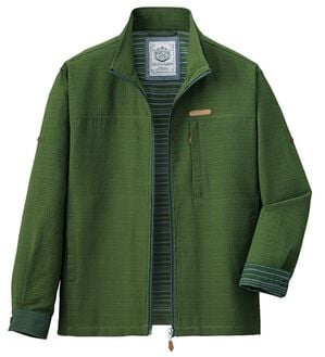 「お洒落なボーダージャケット（メンズジャケット）」｜カーキ