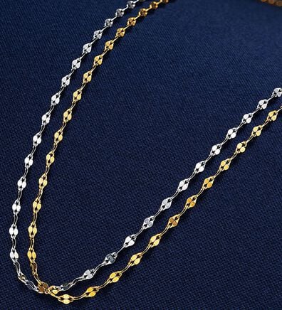 ルフラン（ルフラン）の「【２本組】１０金煌めきチェーンネックレス（ネックレス・ペンダント）」