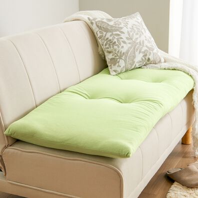 iellio（イエリオ）の「１年中使える！綿１００％ふんわりソファパッド＜ごろ寝マット・長座布団・固わた入り・洗濯可能＞（クッション・クッションカバー）」