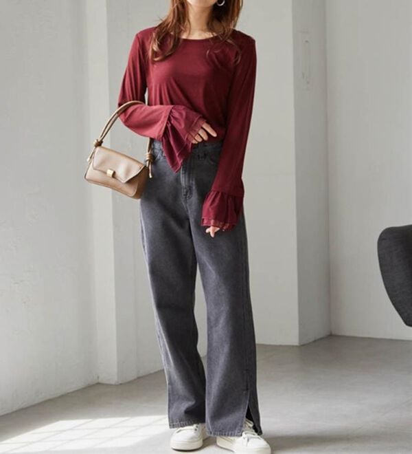 RANAN（ラナン）の「フレアーチュール袖スラブシアーＴ（カットソー）」｜詳細画像