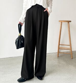 GeeRA（ジーラ）の「着心地抜群！ハイウエストダブルタックワイドパンツ（フルレングスパンツ）」｜詳細画像