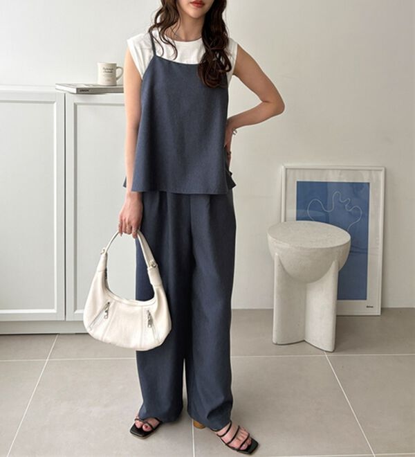 GeeRA（ジーラ）の「セットアップ風キャミソールサロペット（オールインワン）」｜詳細画像