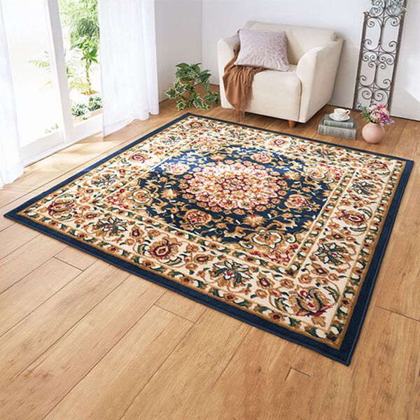 「２柄３色から選べる！お買得ウィルトン織カーペット（カーペット）」｜ペルシャネイビー