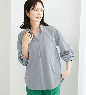 BELLUNA（ベルーナ）の「【新色追加】袖タックデザインスキッパーシャツ（シャツ）」｜ギンガム