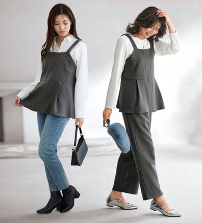 BELLUNA（ベルーナ）の「【2点セット】ウーリッシュ素材ビスチェセットアップ（セットアップ）」