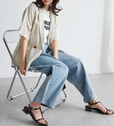 「フロントシームカーブデニム（フルレングスパンツ）」