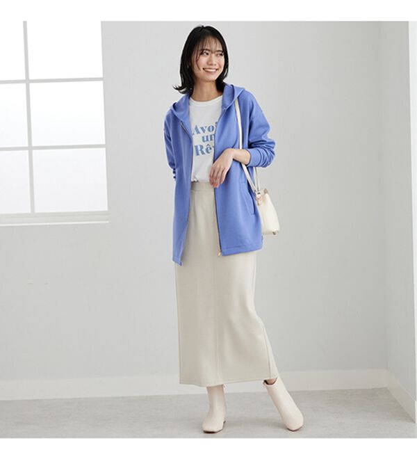 BELLUNA（ベルーナ）の「フードデザインとろみ素材ジップアップパーカー（パーカー）」｜詳細画像