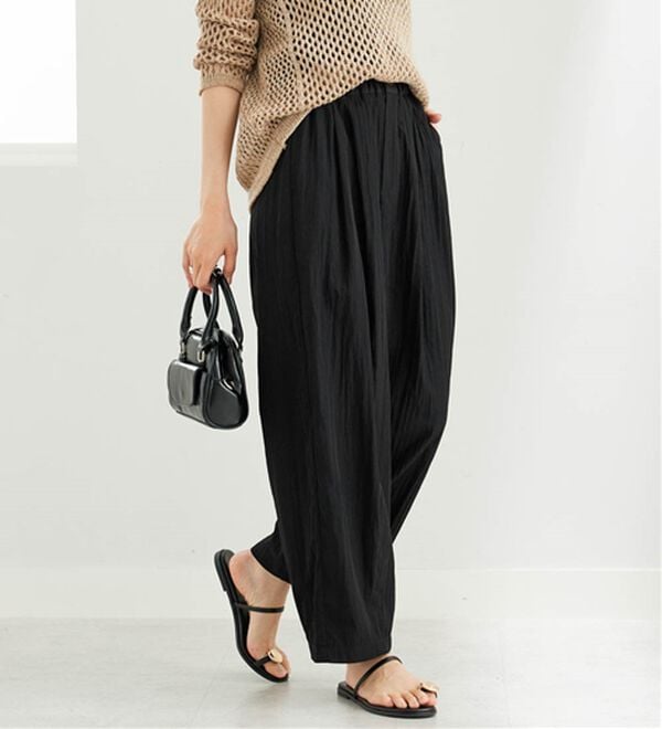 BELLUNA（ベルーナ）の「ビンテージ調タックワイドパンツ（ワイドパンツ・ガウチョ）」｜詳細画像