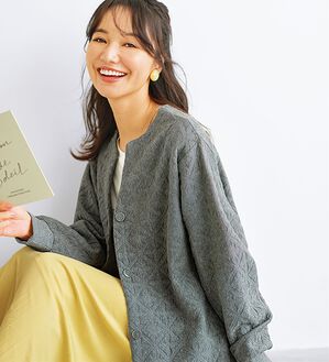 BELLUNA（ベルーナ）の「幾何柄ジャカード素材カーディガン（その他カーディガン）」｜詳細画像