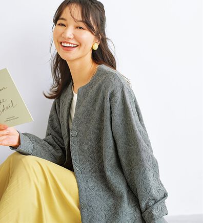 BELLUNA（ベルーナ）の「幾何柄ジャカード素材カーディガン（その他カーディガン）」