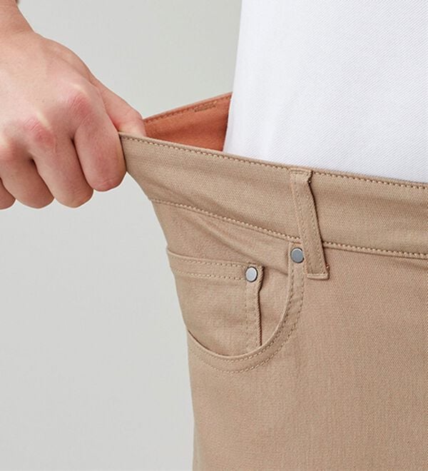 「コムルヴァン・オム　すっきりストレッチ配色チノパンツ（メンズフルレングスパンツ）」｜詳細画像