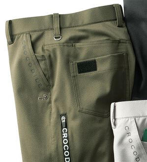 「＜クロコダイル＞接触冷感ドビー３Ｄアクティブパンツ（メンズスラックス）」｜カーキ