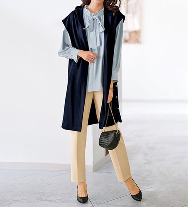 BELLUNA（ベルーナ）の「着脱楽々！フリル衿ボウタイブラウス（ブラウス）」｜詳細画像