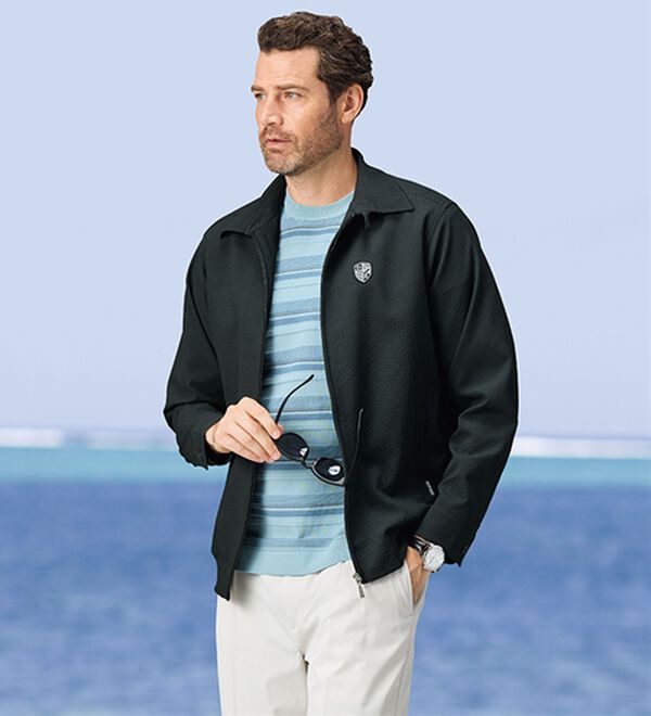 「＜ダンロップ・リファインド＞接触冷感サッカーブルゾン（メンズブルゾン）」｜詳細画像