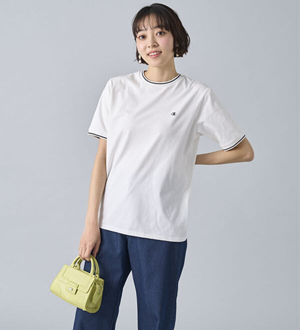 BELLUNA（ベルーナ）の「【ｃｈａｍｐｉｏｎ】配色ラインＴシャツ【UNDOVE】（Tシャツ）」｜詳細画像