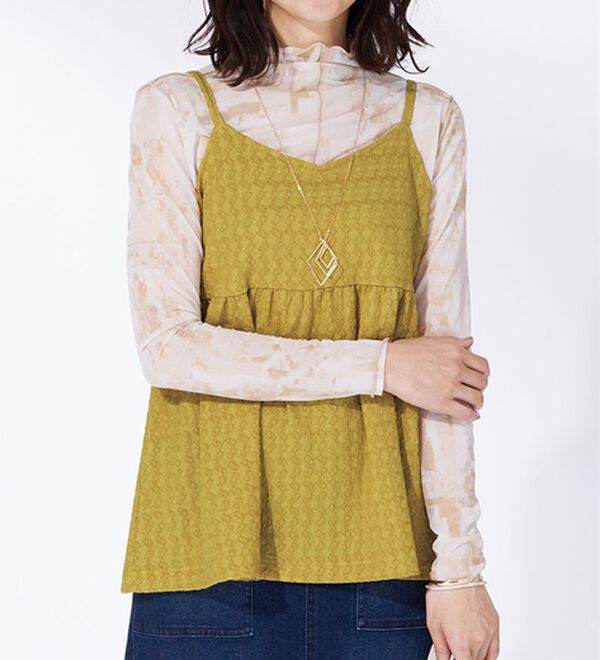 BELLUNA（ベルーナ）の「ジャカード素材バックリボンビスチェ（タンクトップ・キャミソール）」｜詳細画像