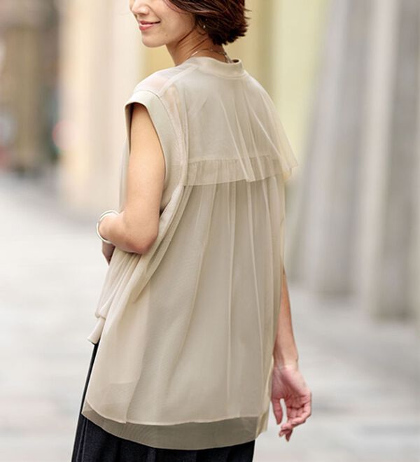 BELLUNA（ベルーナ）の「チュールベールのジップアップベスト（ベスト）」｜詳細画像