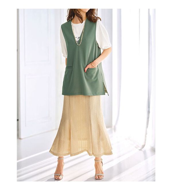 BELLUNA（ベルーナ）の「レース使いフレアーデザインスカート（ロングスカート）」｜詳細画像